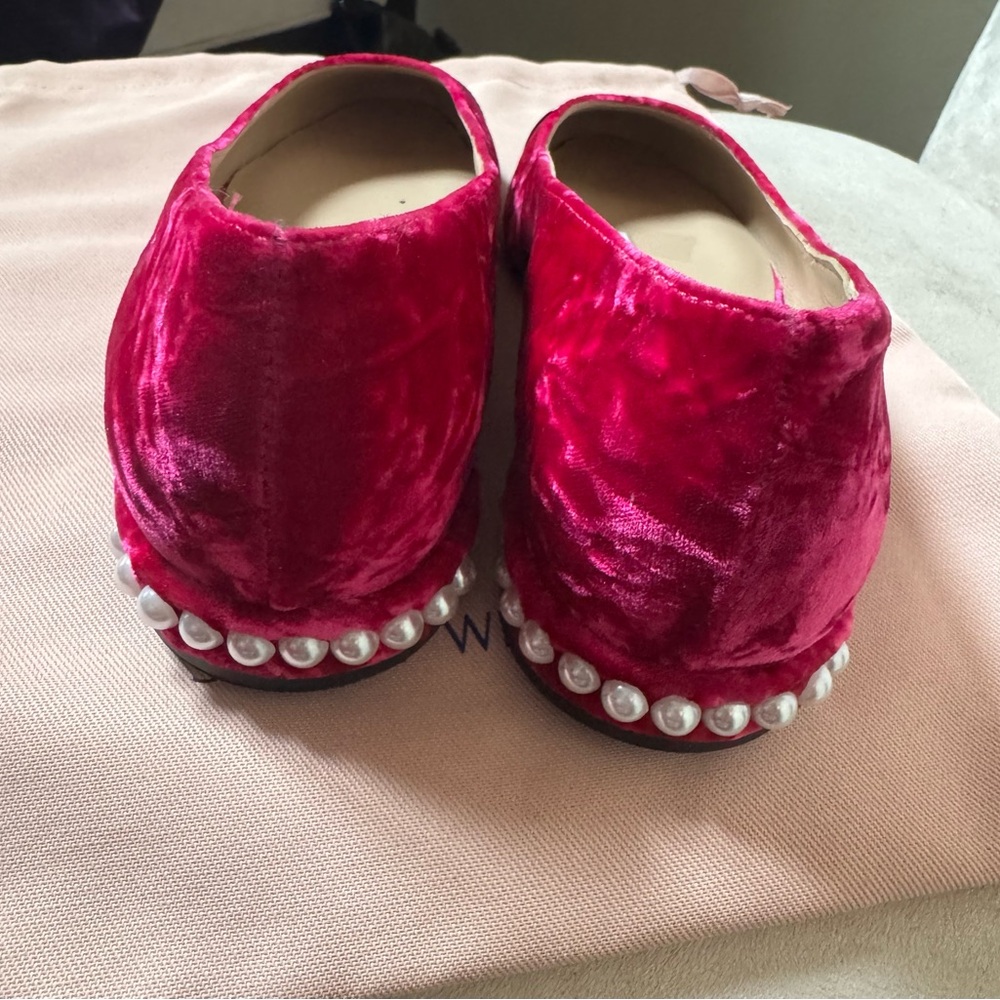 Stuart Weitzman Crushed Velvet Ballet Flats - Picture 3 of 6